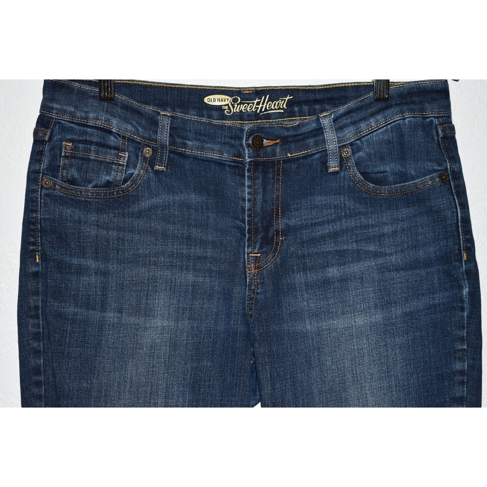 Old Navy The Sweetheart Jeans Womens 10 Short Dark Wash Straight Leg Denim